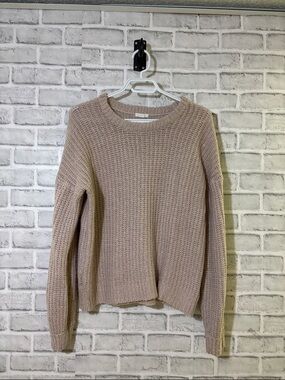 Ardene Waffle-Knit Crewneck Sweater in Dusty Mauve, size large